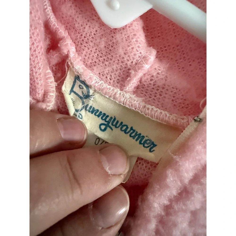 VTG Bunny Warmer Carriage suit mushroom patch‎ in pink with original dust bag